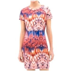 Zara Collection Japanese Cherry Blossom Mini Short Sleeve Dress Size M Spring